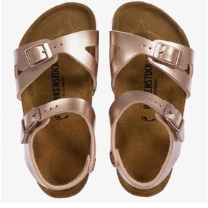 Electric Copper rose gold Birkenstock Rio girls size 33